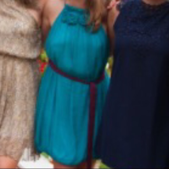 Turquoise Dress 👗 Flowy Halter - Picture 7 of 7